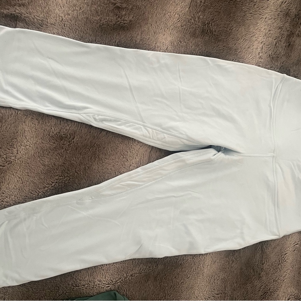 Lulu Align cropped leggings baby blue, size 10. Worn once.